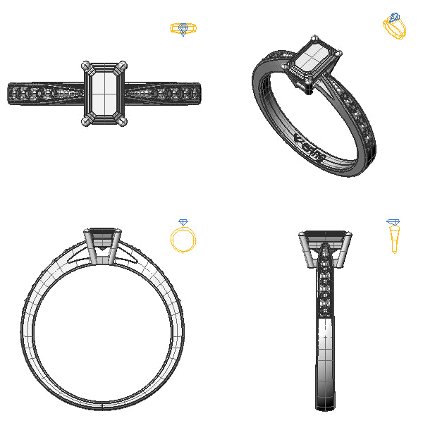 Inel de logodna sidestone cu topaz blue