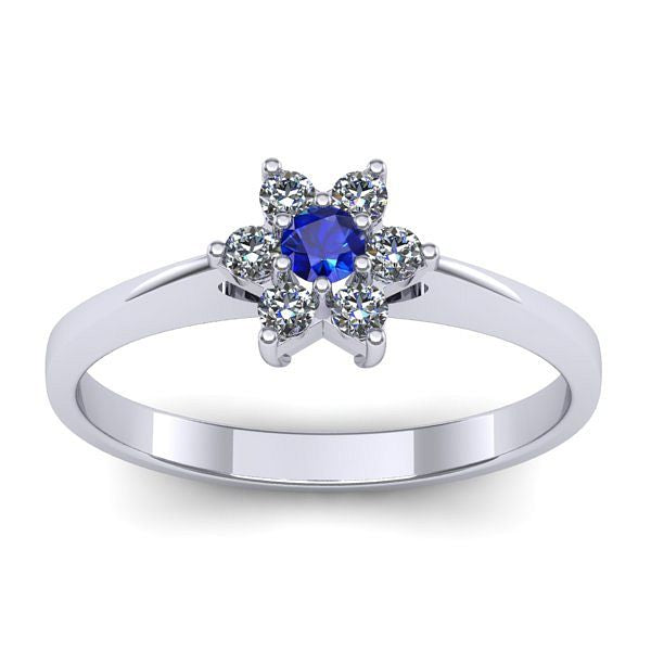 Inel logodna cu safir rotund