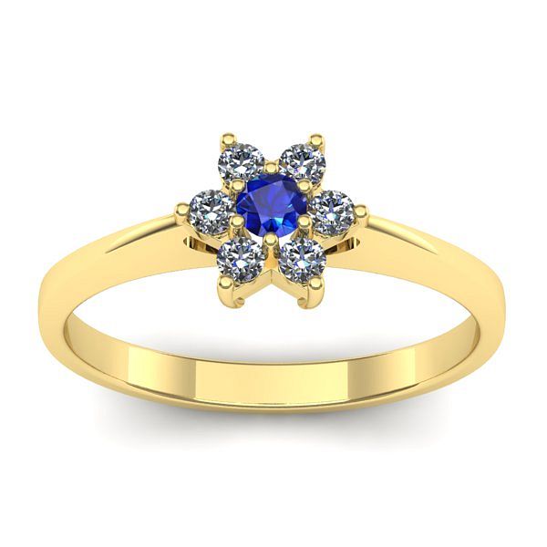 Inel logodna cu safir rotund