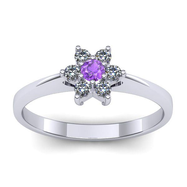 Inel logodna cu ametist rotund