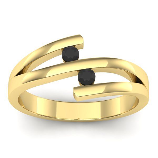 Inel de logodna cu diamant negru rotund