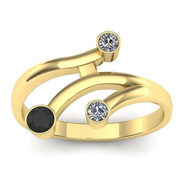 Inel logodna cu diamant negru rotund