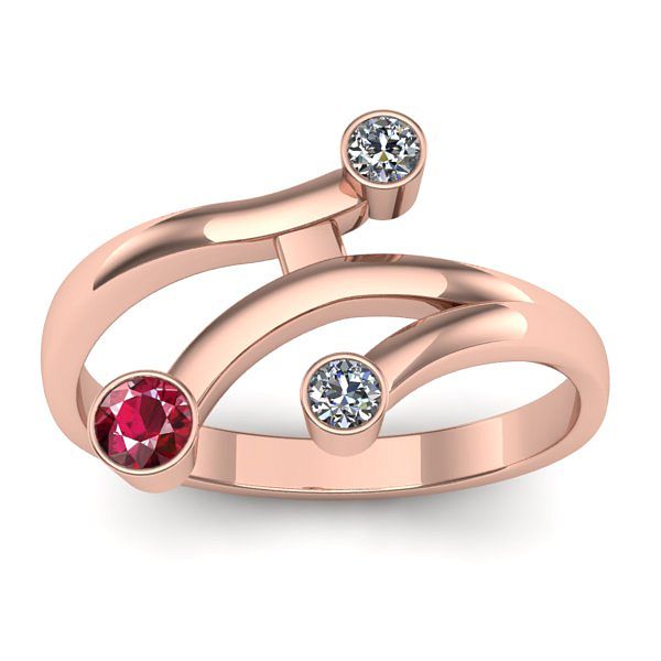 Inel logodna cu rubin rotund