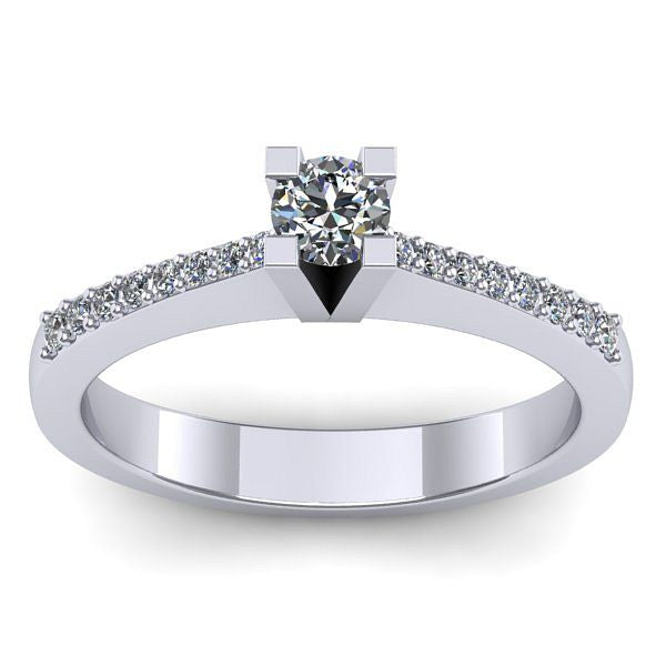 Inel cu diamant rotund