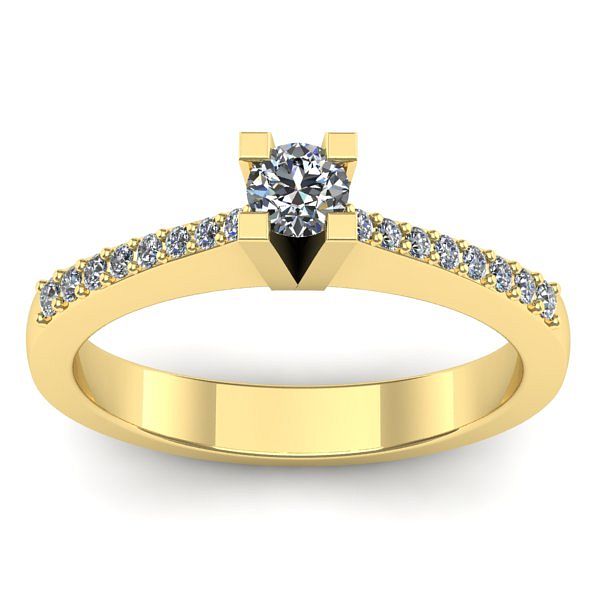 Inel cu diamant rotund