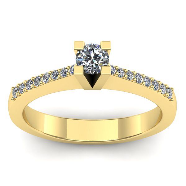 Inel cu diamant rotund