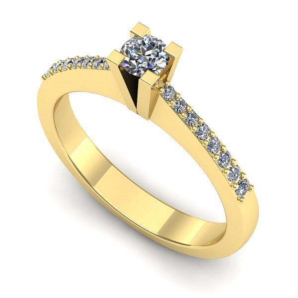 Inel de logodna din aur galben cu diamant