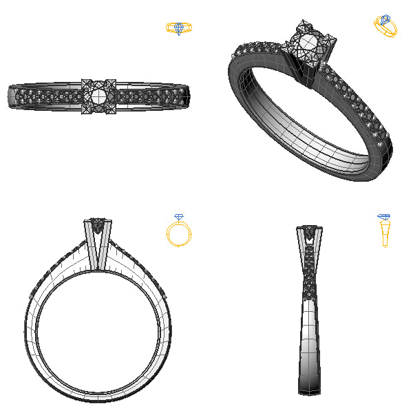 Inel logodna sidestone cu diamant