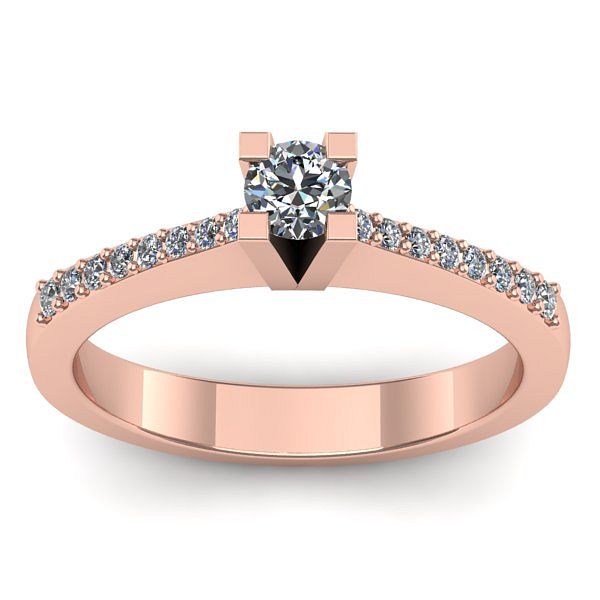 Inel cu diamant rotund