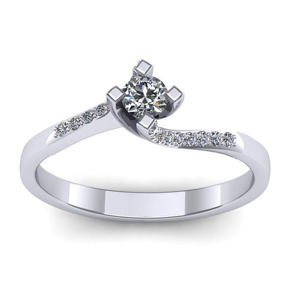 Inel logodna cu diamant rotund