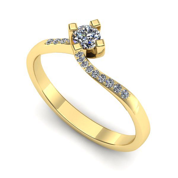 Inel de logodna din aur galben cu diamant