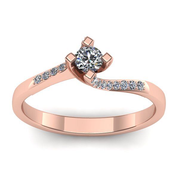 Inel logodna cu diamant rotund