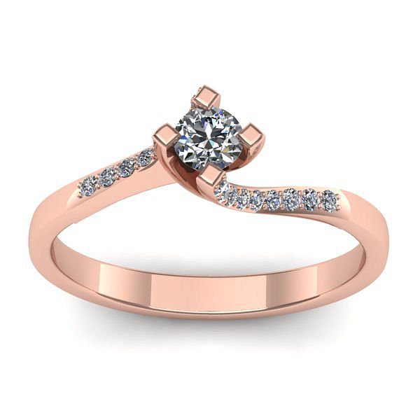 Inel cu diamant rotund