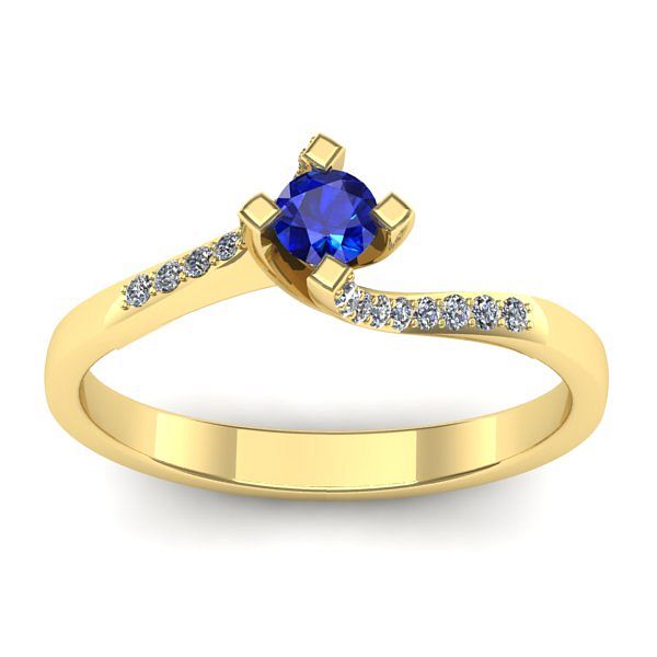 Inel de logodna cu safir rotund