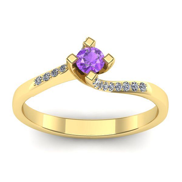 Inel cu ametist rotund