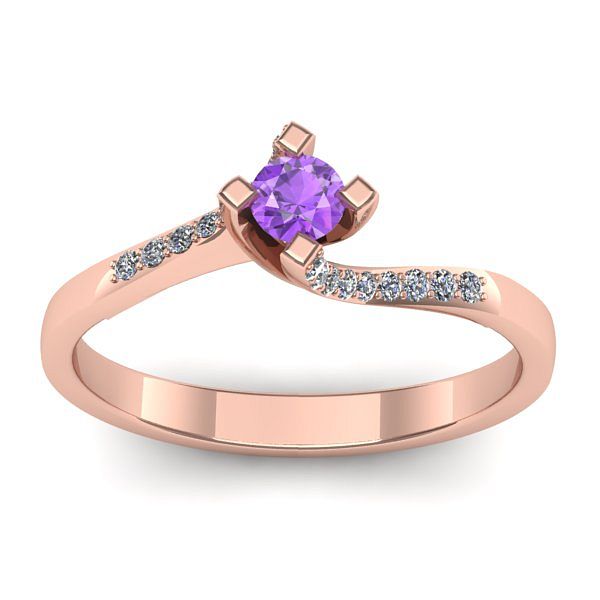 Inel cu ametist rotund