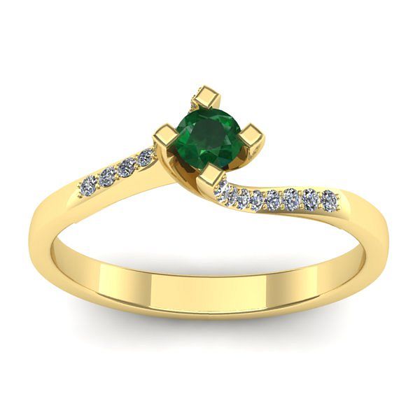 Inel cu smarald rotund