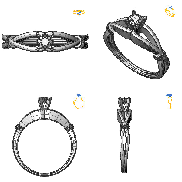 Inel de logodna sidestone cu ametist