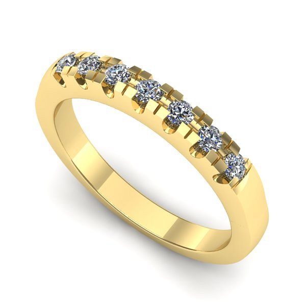 Inel logodna din aur galben cu diamante