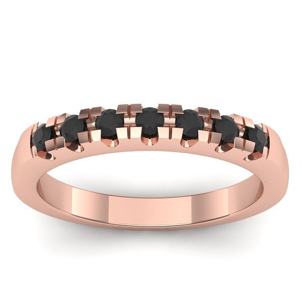 Inel cu diamante negre rotund