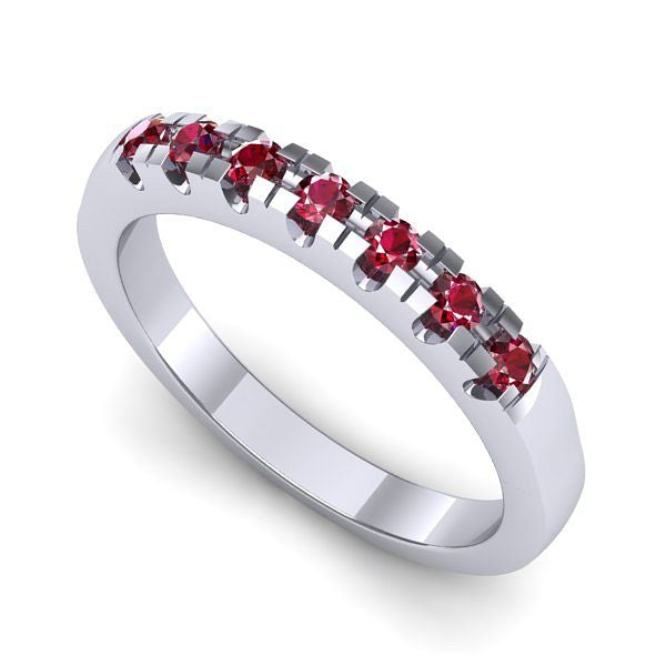 Inel din aur alb cu rubine