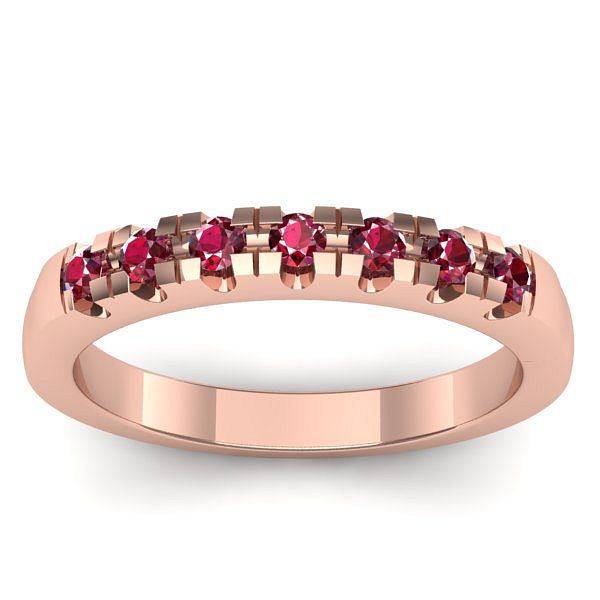 Inel cu rubine rotund