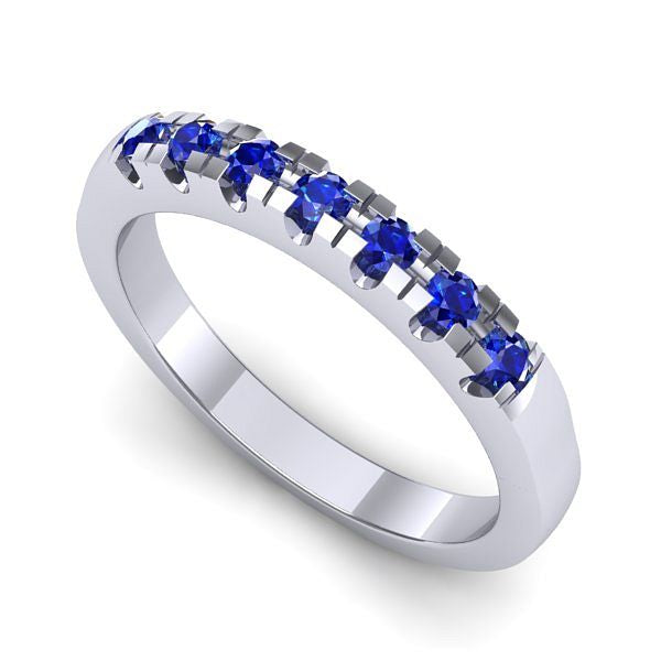 Inel logodna din aur alb cu safire