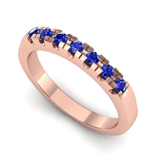 Inel din aur roz cu safire