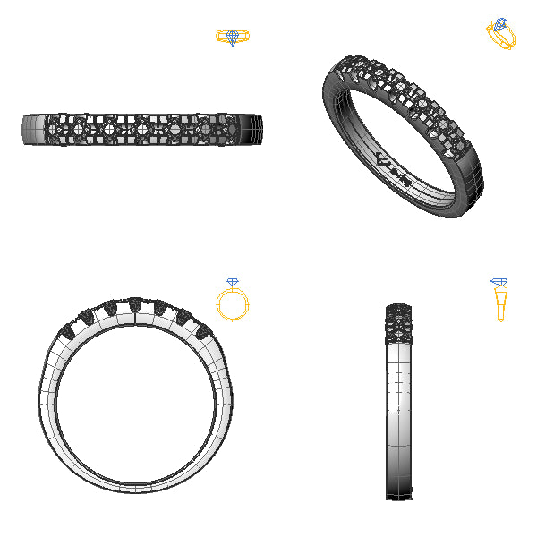 Inel de logodna eternity cu diamante negre