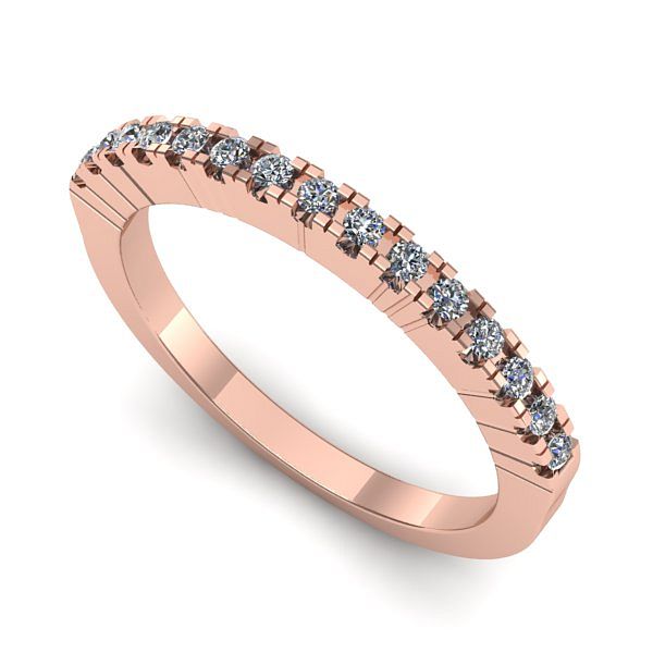 Inel din aur roz cu diamante