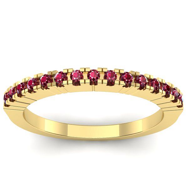 Inel logodna cu rubine rotund