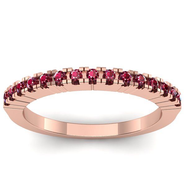 Inel logodna cu rubine rotund