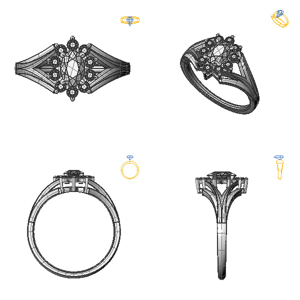 Inel logodna halo cu ametist