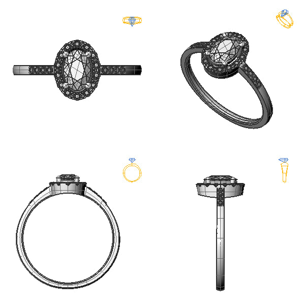 Inel de logodna halo cu rubin