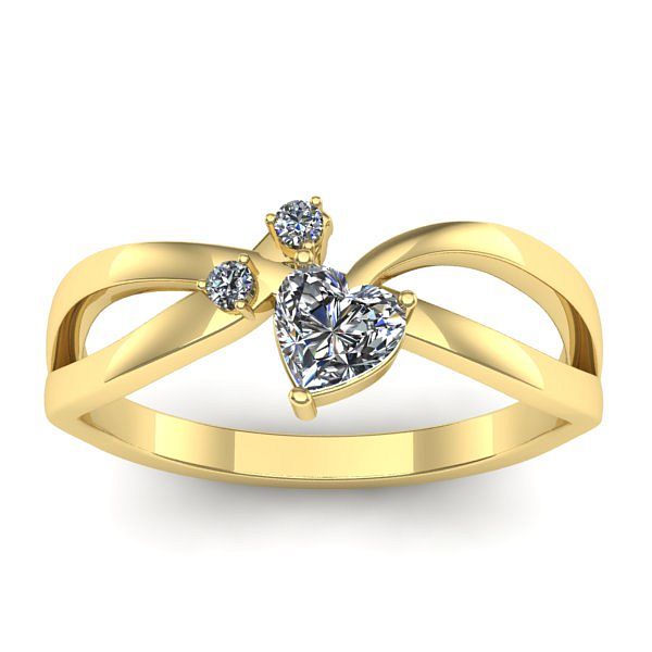 Inel cu diamant inima