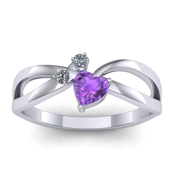 Inel de logodna cu ametist inima