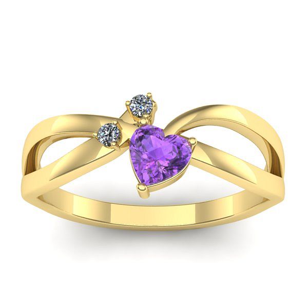 Inel logodna cu ametist inima
