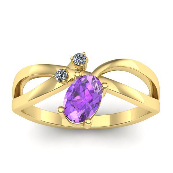 Inel cu ametist oval