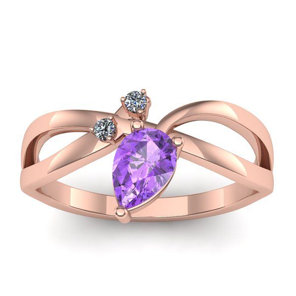 Inel de logodna cu ametist lacrima