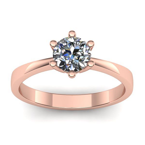 Inel cu diamant rotund