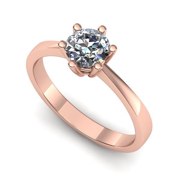 Inel din aur roz cu diamant