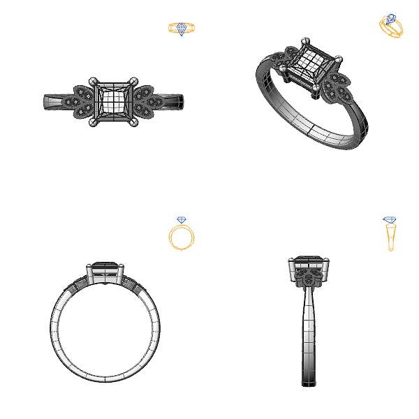 Inel de logodna sidestone cu topaz blue