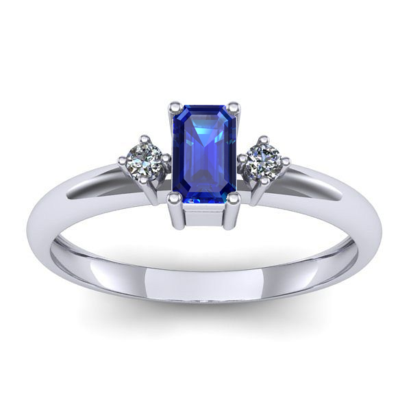 Inel de logodna cu safir dreptunghiular