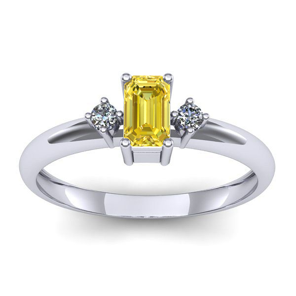 Inel cu safir galben dreptunghiular