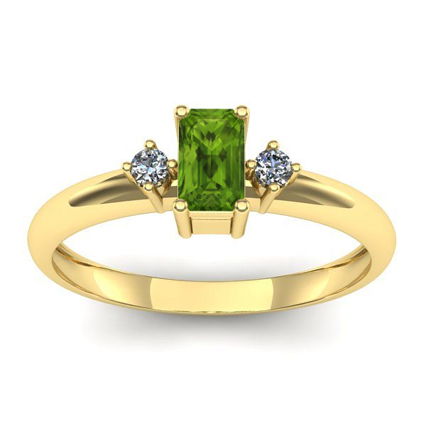 Inel de logodna cu peridot dreptunghiular