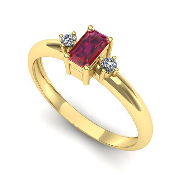 Inel din aur galben cu rubin