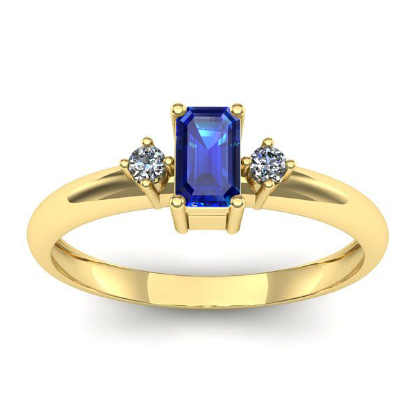 Inel de logodna cu safir dreptunghiular