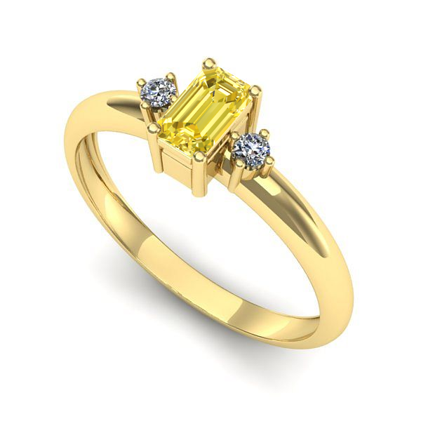 Inel din aur galben cu safir galben