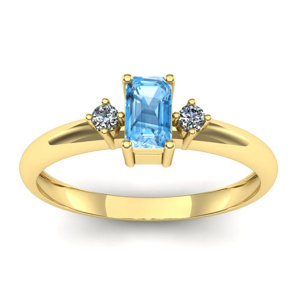 Inel de logodna cu topaz blue dreptunghiular