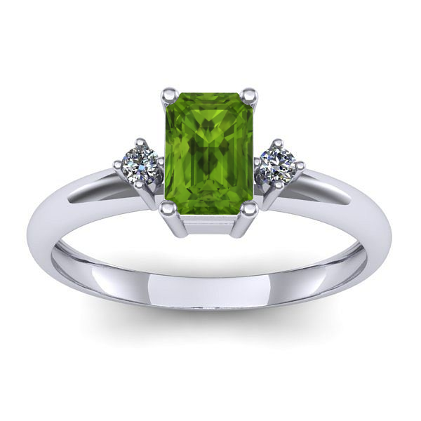 Inel de logodna cu peridot dreptunghiular